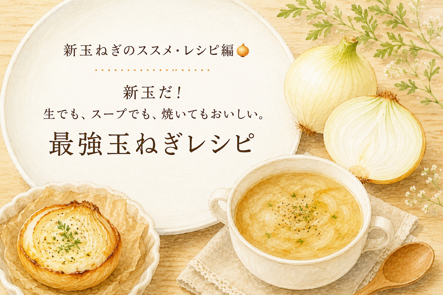 新玉ねぎのススメ・レシピ編｜生でもスープでも焼いてもおいしい最強玉ねぎレシピ
